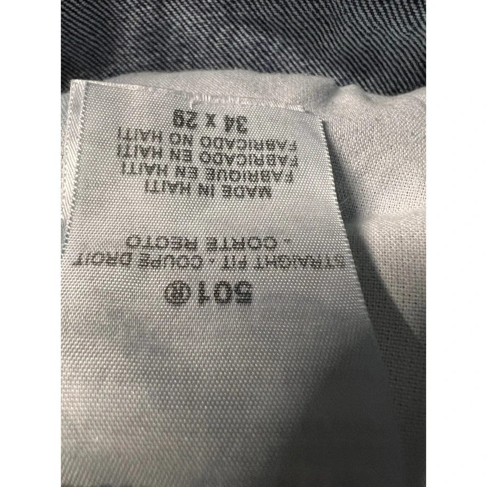 Levis 501 XX Original Fit Jeans Mens 34x29 Blue Denim Straight Leg Button Fly
